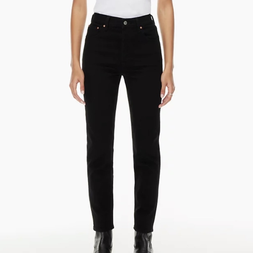 Aritzia denim forum yoko high rise slim jeans black